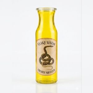 Freshly Squeezed Snake Venom Yellow Glass Bottle